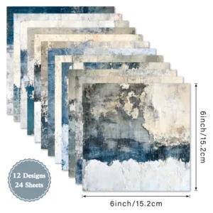 24pcs 6 Fracture Scrapbook Paper Cardstock 04