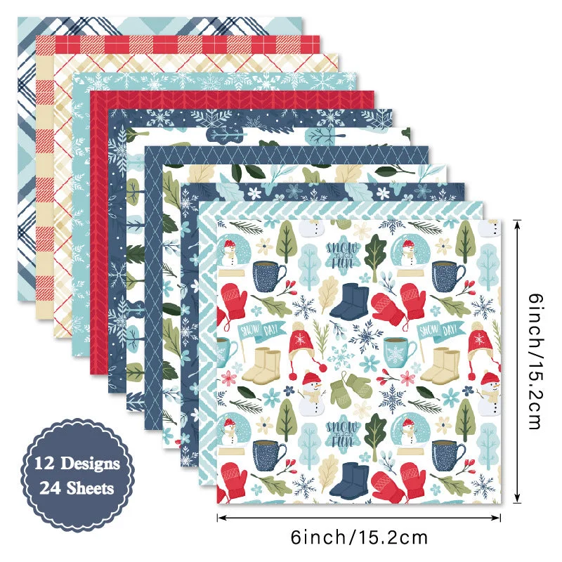 24pcs 6 Frosty Scrapbook Paper Cardstock 04 24pcs 6 Frosty Scrapbook Paper Cardstock 04