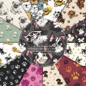 Sumflying Furry 24PCS Scrapbook Paper & Cardstock