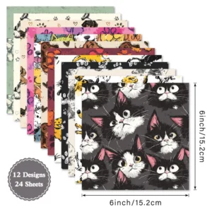 Sumflying Furry 24PCS Scrapbook Paper & Cardstock 24pcs 6 Furry Scrapbook Paper Cardstock 04