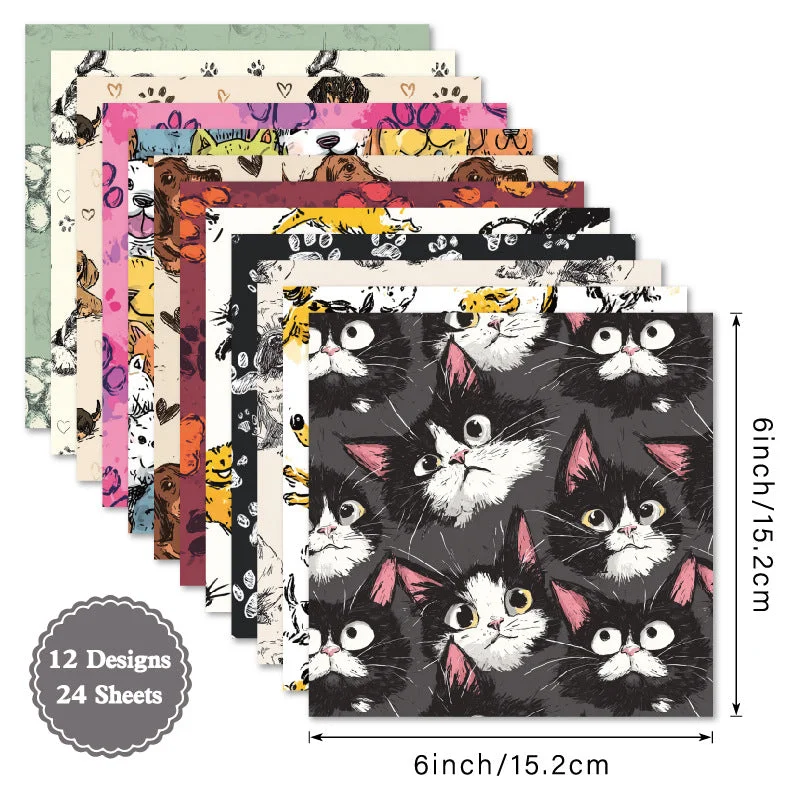 24pcs 6 Furry Scrapbook Paper Cardstock 04 24pcs 6 Furry Scrapbook Paper Cardstock 04