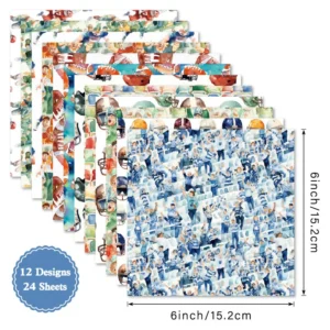 24pcs 6 Game Scrapbook Paper Cardstock 01