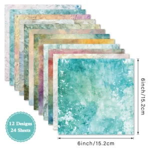 Sumflying Gilding 24PCS Scrapbook Paper & Cardstock 24pcs 6 Gilding Scrapbook Paper Cardstock 02