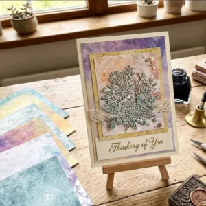 Sumflying Gilding 24PCS Scrapbook Paper & Cardstock 24pcs 6 Gilding Scrapbook Paper Cardstock 04