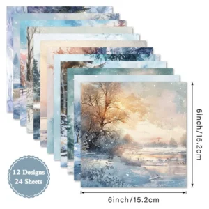 24pcs 6 Glacie Scrapbook Paper Cardstock 04