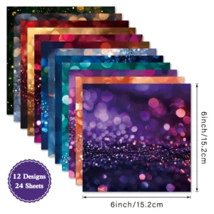 24pcs 6 Glimmer Scrapbook Paper Cardstock 04