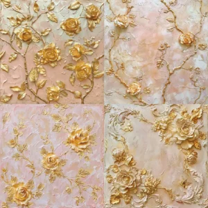 24pcs 6 Gold Floral Scrapbook Paper Cardstock 05