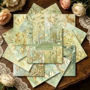 24pcs 6 Gold Leaf Scrapbook Paper Cardstock 00