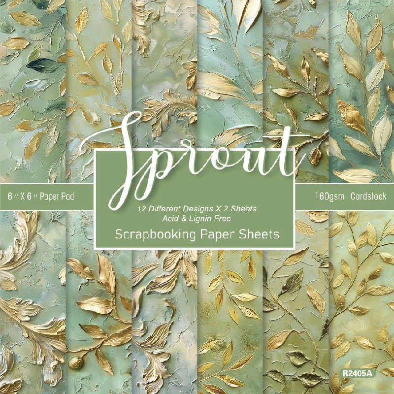 24pcs 6 Gold Leaf Scrapbook Paper Cardstock 01 24pcs 6 Gold Leaf Scrapbook Paper Cardstock 01
