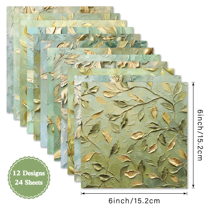24pcs 6 Gold Leaf Scrapbook Paper Cardstock 02 24pcs 6 Gold Leaf Scrapbook Paper Cardstock 02