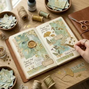 Sumflying Gold Leaf 24PCS Scrapbook Paper & Cardstock 24pcs 6 Gold Leaf Scrapbook Paper Cardstock 03