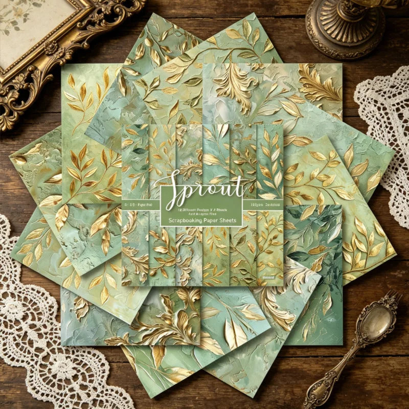 24pcs 6 Gold Leaf Scrapbook Paper Cardstock 04 24pcs 6 Gold Leaf Scrapbook Paper Cardstock 04