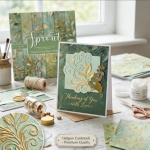 Sumflying Gold Leaf 24PCS Scrapbook Paper & Cardstock 24pcs 6 Gold Leaf Scrapbook Paper Cardstock 05