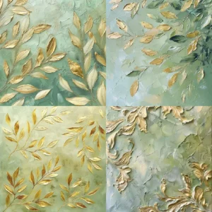 Sumflying Gold Leaf 24PCS Scrapbook Paper & Cardstock 24pcs 6 Gold Leaf Scrapbook Paper Cardstock 08