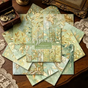 Sumflying Gold Leaf 24PCS Scrapbook Paper & Cardstock 24pcs 6 Gold Leaf Scrapbook Paper Cardstock 09