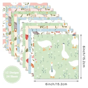 24pcs 6 Goose Scrapbook Paper Cardstock 01