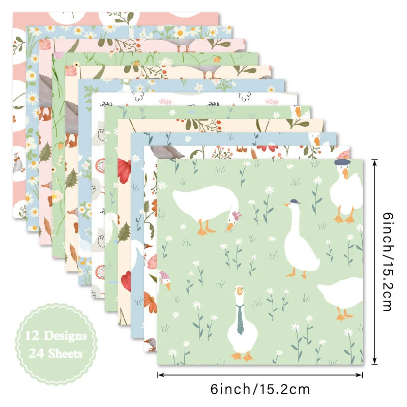 24pcs 6 Goose Scrapbook Paper Cardstock 01 24pcs 6 Goose Scrapbook Paper Cardstock 01
