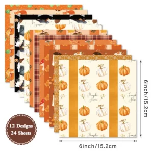 24pcs 6 Gourd Scrapbook Paper Cardstock 02