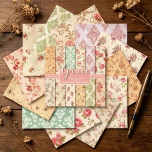 Sumflying Grace 24PCS Scrapbook Paper & Cardstock 24pcs 6 Grace Scrapbook Paper Cardstock 3 03