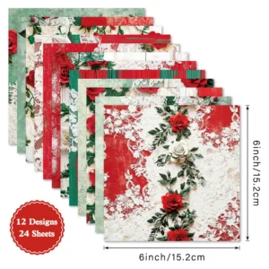 Sumflying Grace 24PCS Scrapbook Paper & Cardstock 24pcs 6 Grace Scrapbook Paper Cardstock 04
