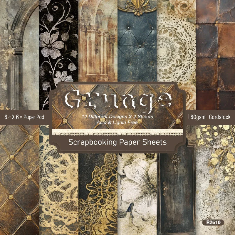 24pcs 6 Grunge Scrapbook Paper Cardstock 00 24pcs 6 Grunge Scrapbook Paper Cardstock 00