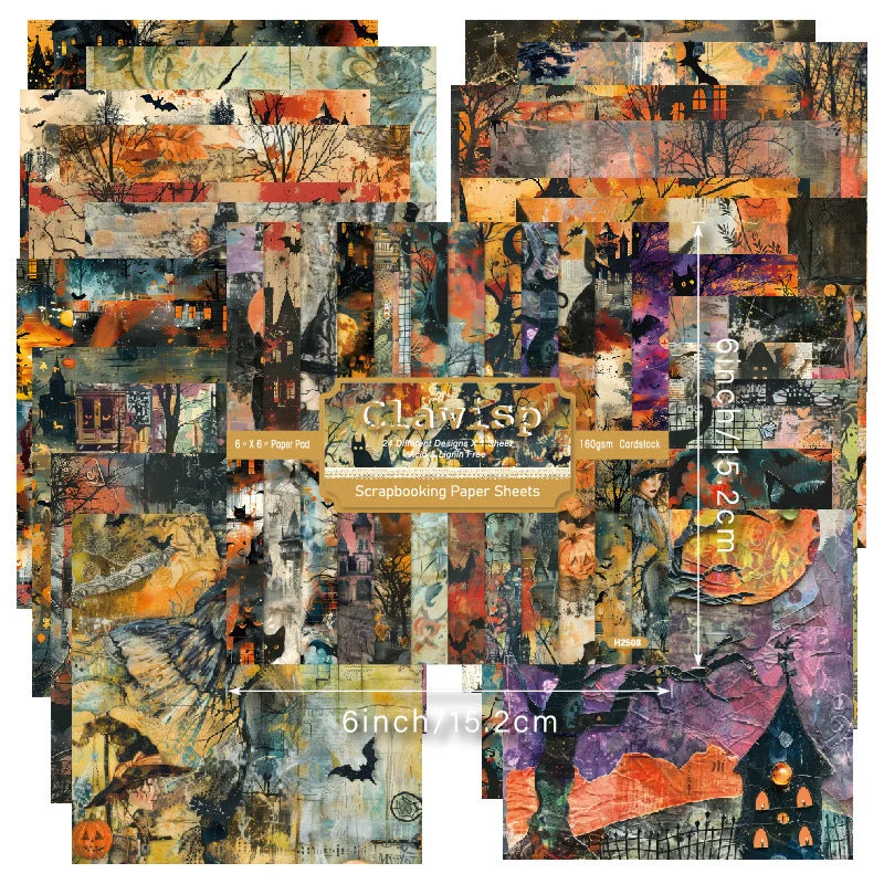 24pcs 6 Halloween Theme Scrapbook Paper Cardstock 1 01 24pcs 6 Halloween Theme Scrapbook Paper Cardstock 1 01