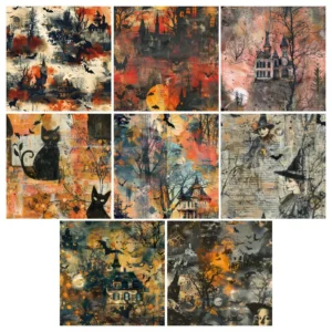 Sumflying Halloween Theme 24PCS Scrapbook Paper & Cardstock 24pcs 6 Halloween Theme Scrapbook Paper Cardstock 1 03