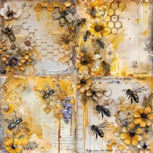 Sumflying Honey 24PCS Scrapbook Paper & Cardstock 24pcs 6 Honey Scrapbook Paper Cardstock 03