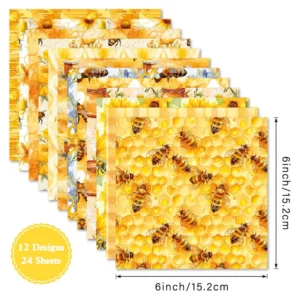 24pcs 6 Honeyed Scrapbook Paper Cardstock 04