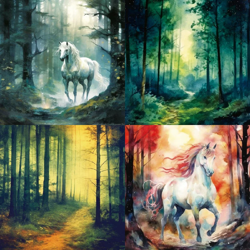 24pcs 6 Horse In Woods Scrapbook Paper Cardstock 01 24pcs 6 Horse In Woods Scrapbook Paper Cardstock 01