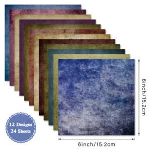 24pcs 6 Indigo Stillness Scrapbook Paper Cardstock 04