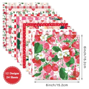 24pcs 6 Juicy Scrapbook Paper Cardstock 01