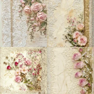 24pcs 6 Lace Flower Scrapbook Paper Cardstock 01 1