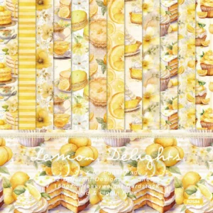 24pcs 6 Lemon Delights Scrapbook Paper Cardstock 00