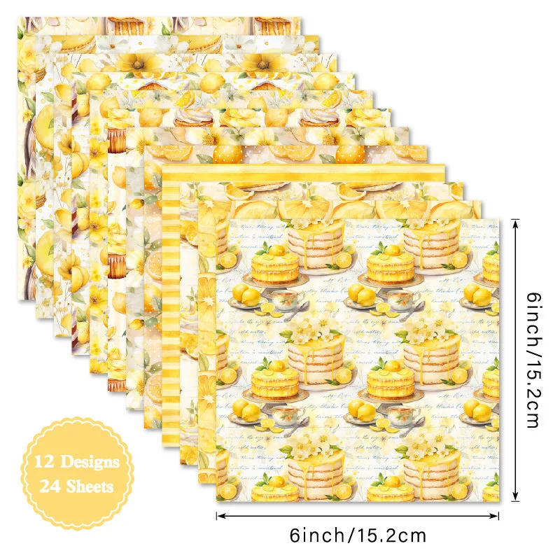 24pcs 6 Lemon Delights Scrapbook Paper Cardstock 04 24pcs 6 Lemon Delights Scrapbook Paper Cardstock 04