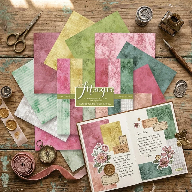 24pcs 6 Magic Scrapbook Paper Cardstock 00 24pcs 6 Magic Scrapbook Paper Cardstock 00