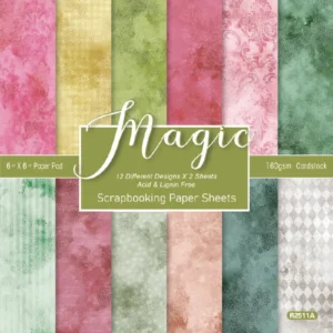 Sumflying Magic 24PCS Scrapbook Paper & Cardstock 24pcs 6 Magic Scrapbook Paper Cardstock 03