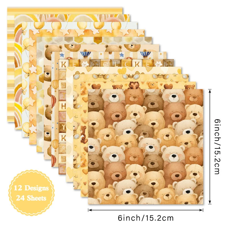 24pcs 6 Mellow Scrapbook Paper Cardstock 01 24pcs 6 Mellow Scrapbook Paper Cardstock 01
