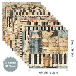 Sumflying Melody Bloom 24PCS Scrapbook Paper & Cardstock 24pcs 6 Melody Bloom Scrapbook Paper Cardstock 02