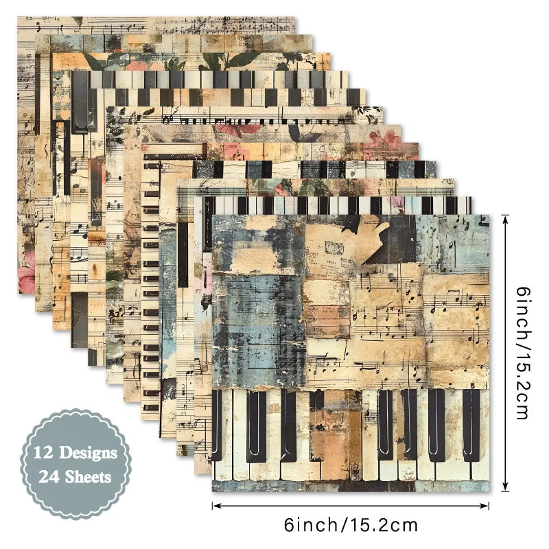 24pcs 6 Melody Bloom Scrapbook Paper Cardstock 02 24pcs 6 Melody Bloom Scrapbook Paper Cardstock 02