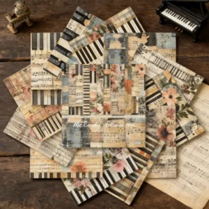 Sumflying Melody Bloom 24PCS Scrapbook Paper & Cardstock 24pcs 6 Melody Bloom Scrapbook Paper Cardstock 04