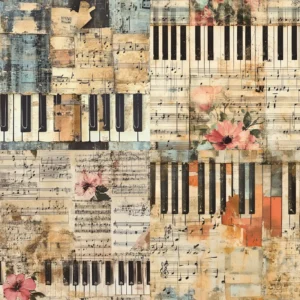Sumflying Melody Bloom 24PCS Scrapbook Paper & Cardstock 24pcs 6 Melody Bloom Scrapbook Paper Cardstock 06