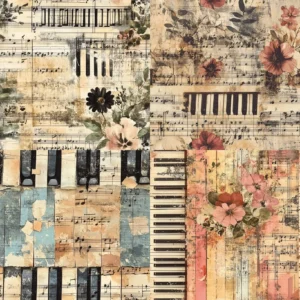 Sumflying Melody Bloom 24PCS Scrapbook Paper & Cardstock 24pcs 6 Melody Bloom Scrapbook Paper Cardstock 07
