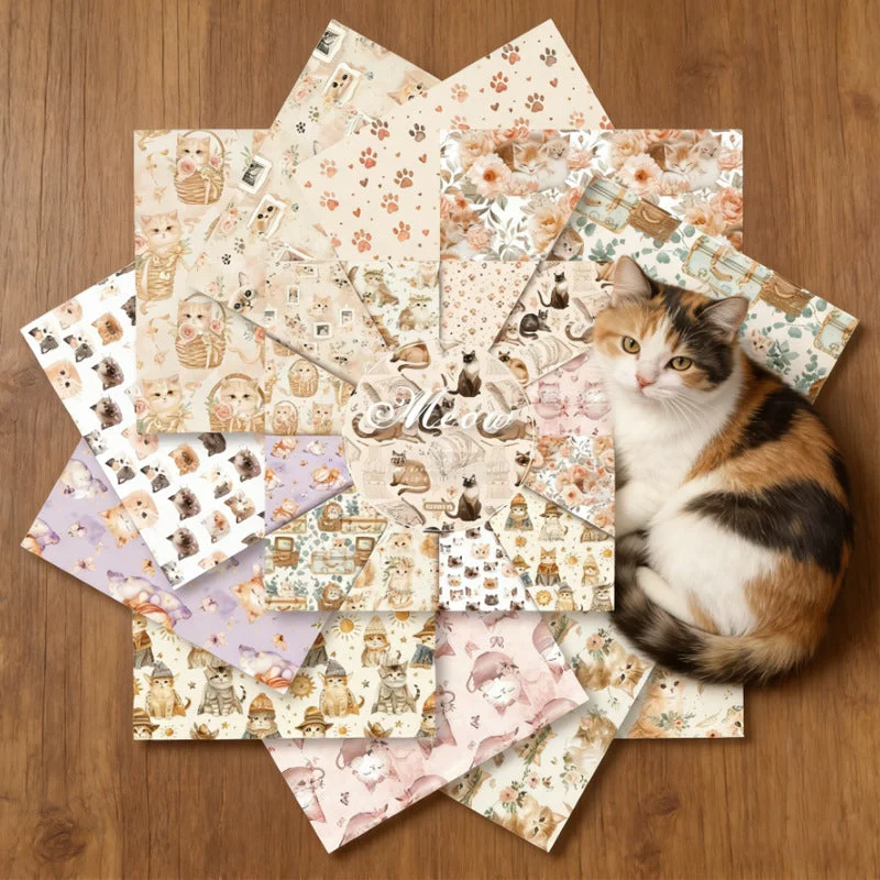 24pcs 6 Meow Scrapbook Paper Cardstock 02 24pcs 6 Meow Scrapbook Paper Cardstock 02