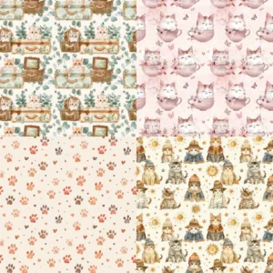 Sumflying Meow 24PCS Scrapbook Paper & Cardstock 24pcs 6 Meow Scrapbook Paper Cardstock 07