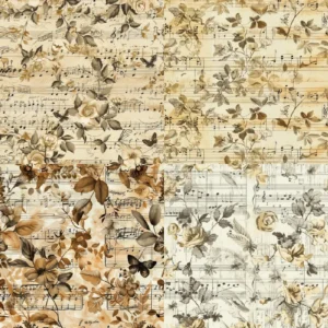 Sumflying Music Of Rose 24PCS Scrapbook Paper & Cardstock 24pcs 6 Music Of Rose Scrapbook Paper Cardstock 02