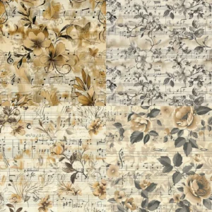 Sumflying Music Of Rose 24PCS Scrapbook Paper & Cardstock 24pcs 6 Music Of Rose Scrapbook Paper Cardstock 03