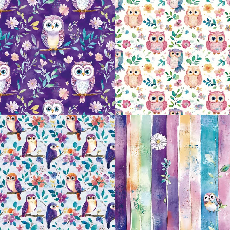24pcs 6 Owls Scrapbook Paper Cardstock 01 24pcs 6 Owls Scrapbook Paper Cardstock 01