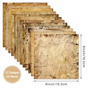 Sumflying Pages 24PCS Scrapbook Paper & Cardstock 24pcs 6 Pages Scrapbook Paper Cardstock 04