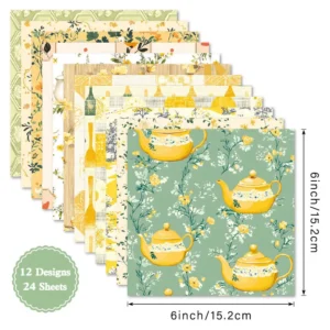 Sumflying Pastel 24PCS Scrapbook Paper & Cardstock 24pcs 6 Pastel Scrapbook Paper Cardstock 1 04